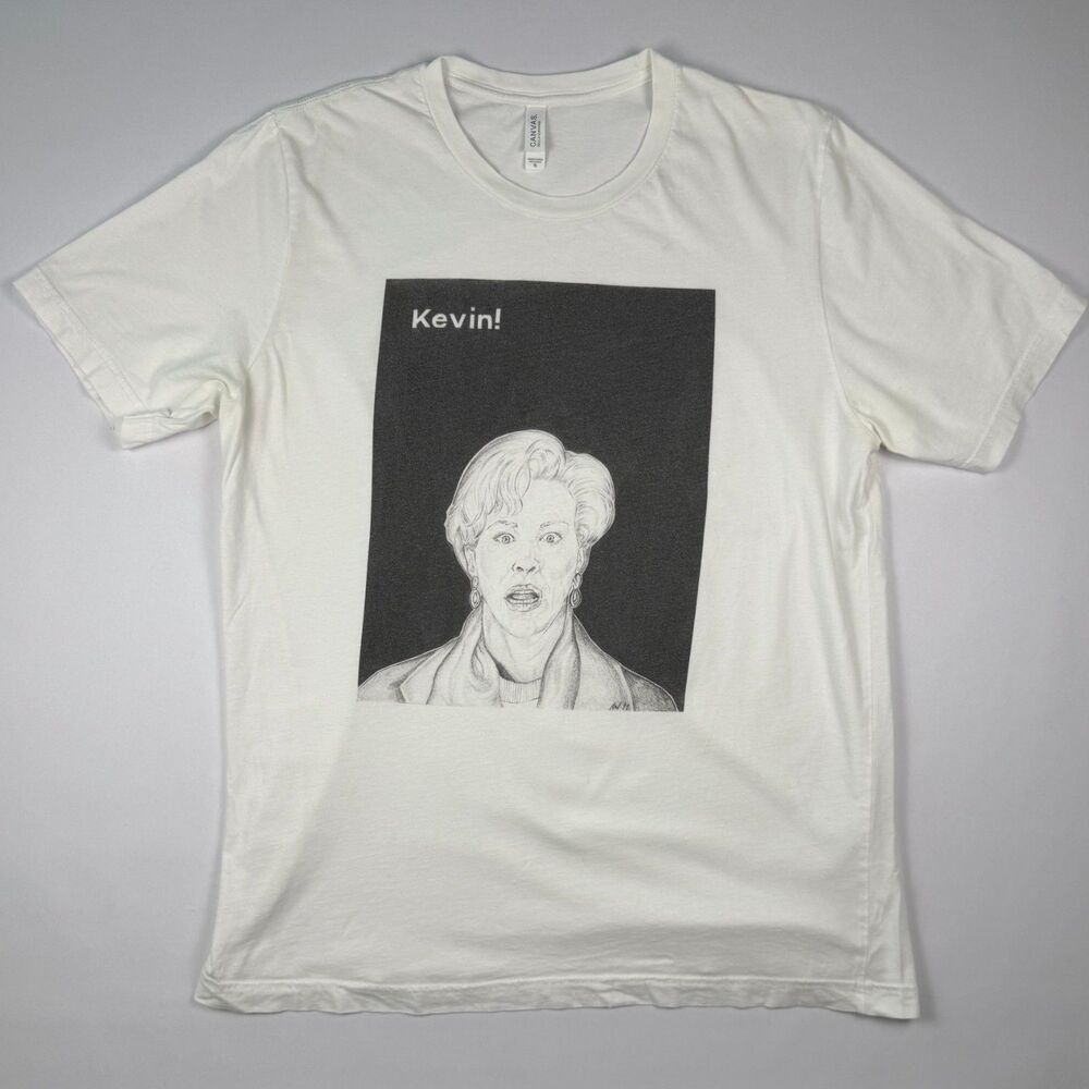 Home Alone Kevin Catherine OHara Graphic T-Shirt XL White Movie Tee